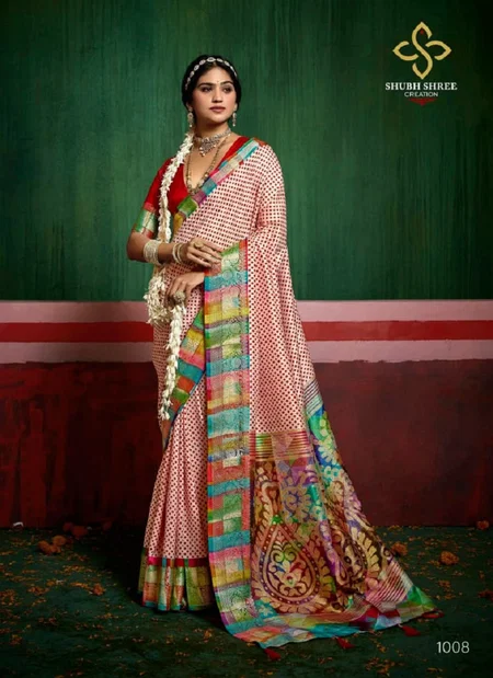 Kriyansh By Shubh Shree Tussar Silk Bandhej Printed Saree Orders In India